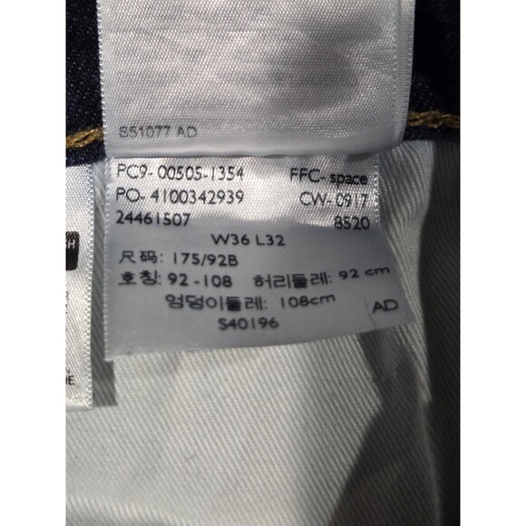 Levis 505 Jeans Mens Selvedge 36x32(36x30) Blue Denim Straight Leg Regular Fit - Picture 11 of 11